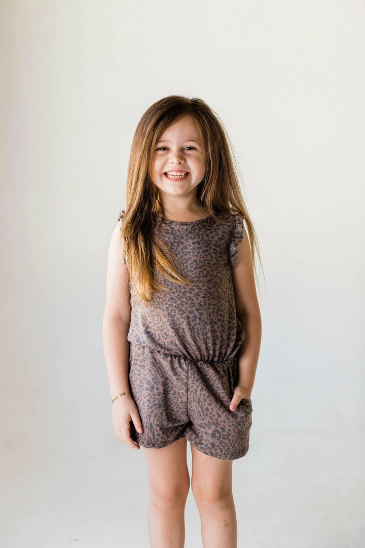 Lucy Avenue Catherine Leopard Romper Kid's 7 Lucy Avenue Catherine Leopard Romper Kid's