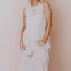 Hem & Thread Etta Ruffle Sleeve Maxi Dress Cream Dresses