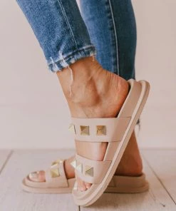 Joan Studded Sandals Blush