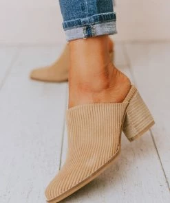 Beast Shoes Angela Corduroy Slip On Bootie Taupe