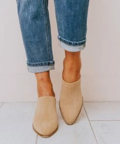 Beast Shoes Angela Corduroy Slip On Bootie Taupe