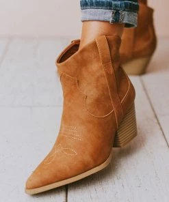 East Lion Shoes Beth Western Bootie Camel