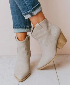 East Lion Beth Western Bootie Grey Shoes