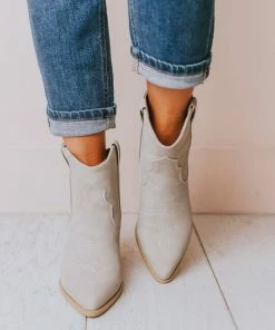 East Lion Beth Western Bootie Grey Shoes