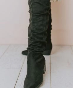 Vendor-unknown Christina Rouched Knee High Boot Black Shoes