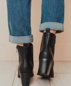 Cindy Zipper Booties Black Shoes