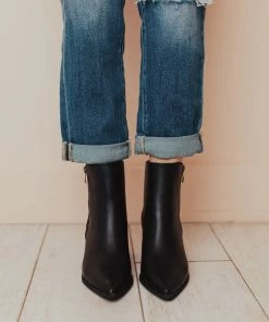 Cindy Zipper Booties Black Shoes