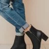 Cindy Zipper Booties Black Shoes