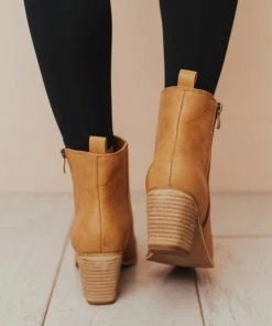 Cindy Zipper Booties Camel Shoes