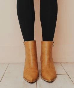 Cindy Zipper Booties Camel Shoes