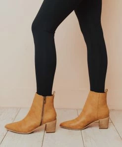 Cindy Zipper Booties Camel Shoes
