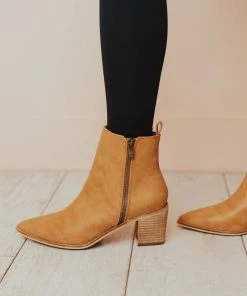 Cindy Zipper Booties Camel Shoes