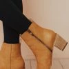 Cindy Zipper Booties Camel Shoes