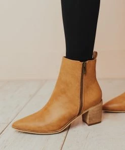 Cindy Zipper Booties Camel Shoes