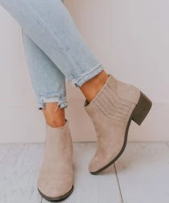 East Lion Shoes Mila Side Stretch Bootie Taupe