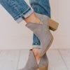 Snatch V Cut Booties Grey Suede Shoes