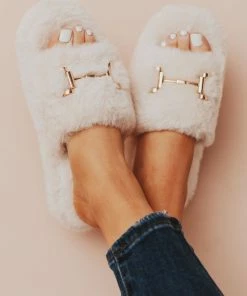 Sandal Cari One Band Slipper Beige Shoes