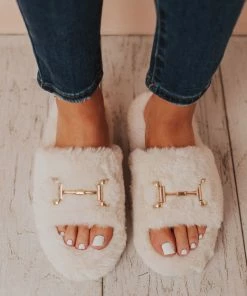 Sandal Cari One Band Slipper Beige Shoes