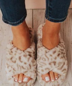 Sandal Shoes Cari X Band Slippers White Leopard