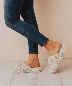 Sandal Shoes Cari X Band Slippers White Leopard