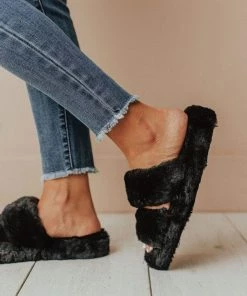 Double Strap Sandals Black