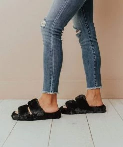 Double Strap Sandals Black