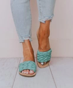 Fortune Dynamic Shoes Scottie Braided Sandals Teal