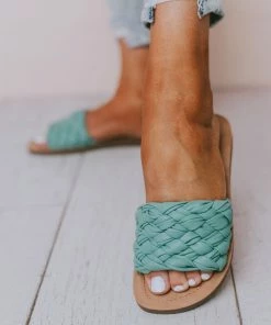 Fortune Dynamic Shoes Scottie Braided Sandals Teal