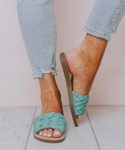 Fortune Dynamic Shoes Scottie Braided Sandals Teal