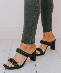 Sandal Ellie Braided Heels Black Shoes