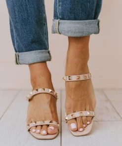Sandal Evanna Studded Heel Nude