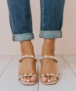 Sandal Evanna Studded Heel Nude