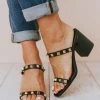 Sandal Evanna Studded Heel Black