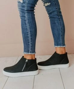 Shoes High Top Zipper Sneakers Black
