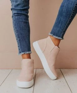High Top Zipper Sneakers Blush Shoes