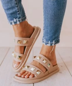 Joan Studded Sandals Blush