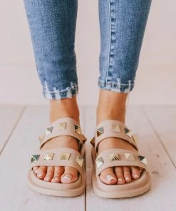Joan Studded Sandals Blush