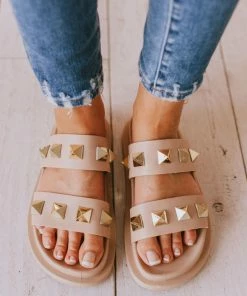 Joan Studded Sandals Blush
