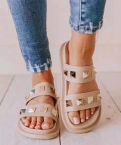 Joan Studded Sandals Blush