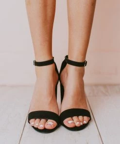 Sandals Shoes Lucille Ankle Strap Heel Black