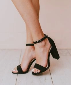 Sandals Shoes Lucille Ankle Strap Heel Black