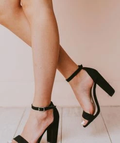 Sandals Shoes Lucille Ankle Strap Heel Black