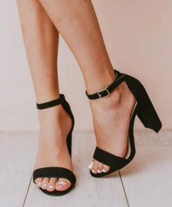 Sandals Shoes Lucille Ankle Strap Heel Black