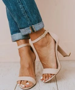 Sandals Lucille Ankle Strap Heel Nude