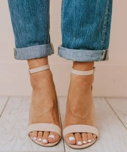 Sandals Lucille Ankle Strap Heel Nude