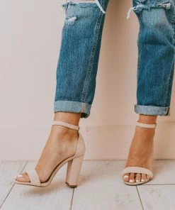 Sandals Lucille Ankle Strap Heel Nude