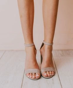 Sandals Shoes Lucille Ankle Strap Heel Taupe