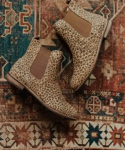 Lucy Avenue Side Stretch Booties Leopard Shoes