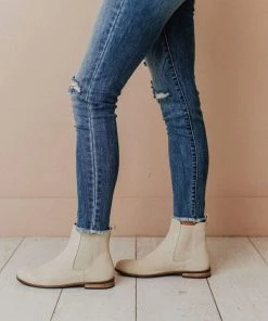 Lucy Avenue Side Stretch Booties Taupe Shoes