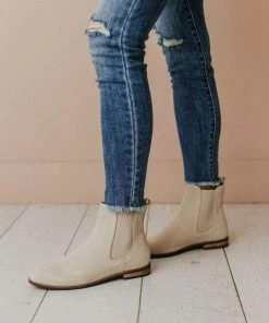 Lucy Avenue Side Stretch Booties Taupe Shoes